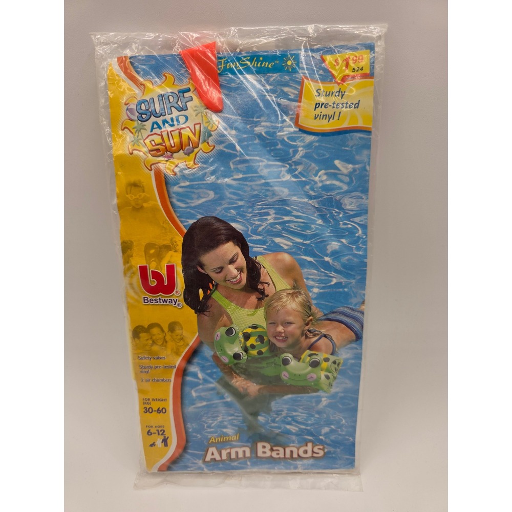 2003 Bestway Surf and Sun Animal Arm Bands Dino Swim Floaties Kids 6-12 NEW